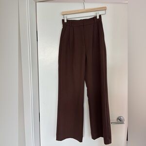Abercrombie & Fitch Sloane wide leg pant in dark brown